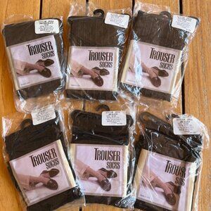NWT BUNDLE OF 6 Plus Size Trouser Socks Black and Brown 1X-3X